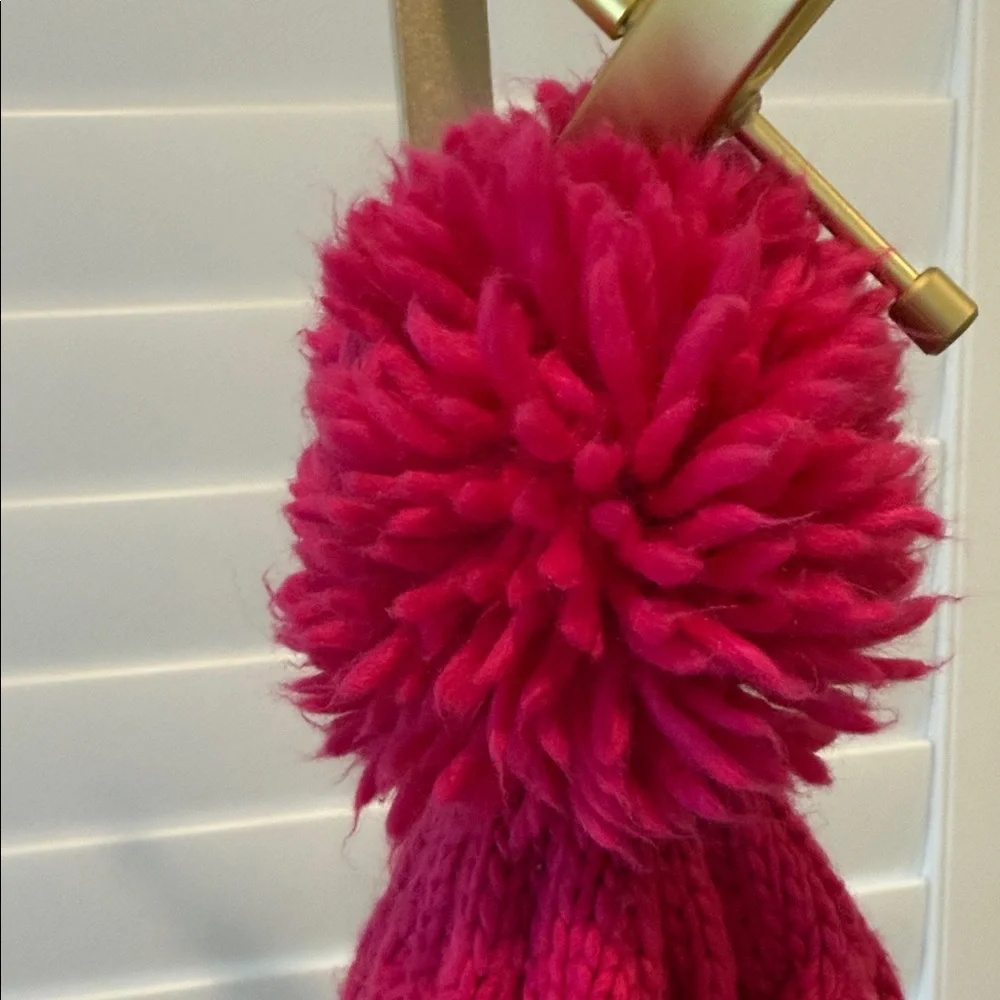 Abercrombie Kids Pink and Gray Pom-Pom Hat